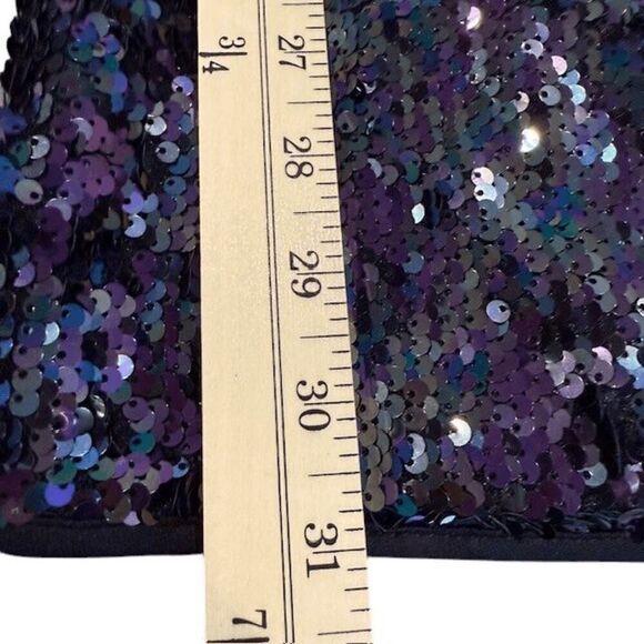 Lulus Sequin Long Sleeve Mini Dress Blue Purple Green Bodycon Sparkle Size XS - Picture 12 of 14